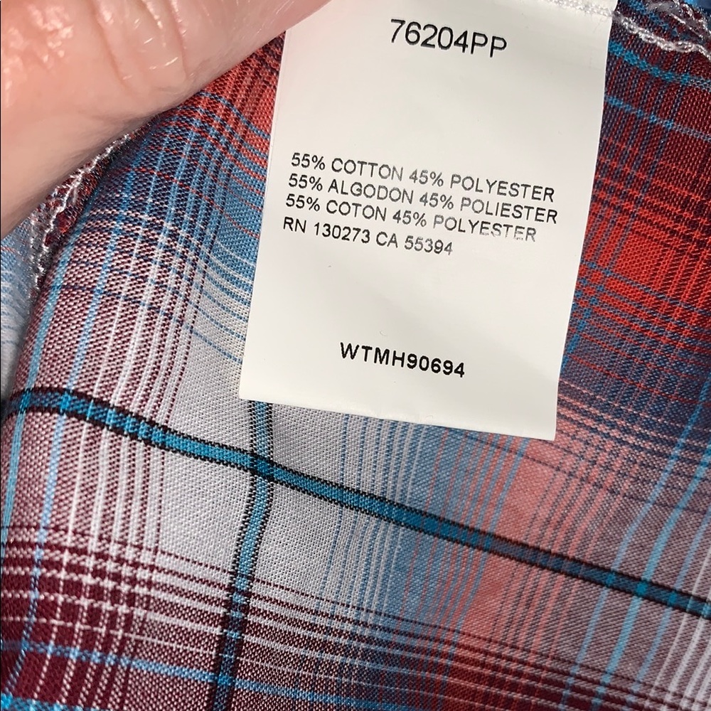 **Last chance** Wrangler Men's Red Plaid Shirt - Picture 7 of 7
